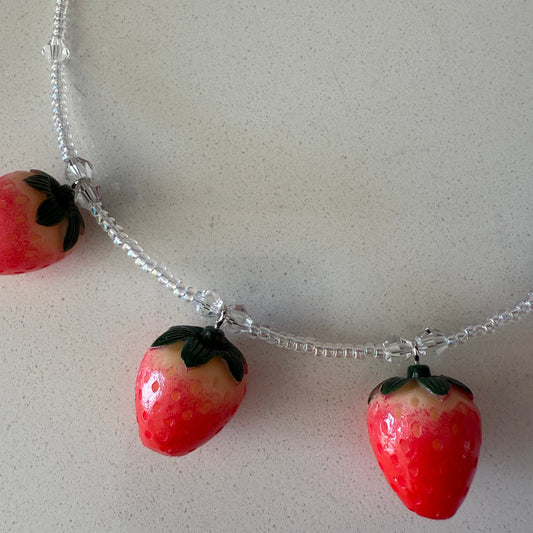 Strawberries In A Pod Necklace