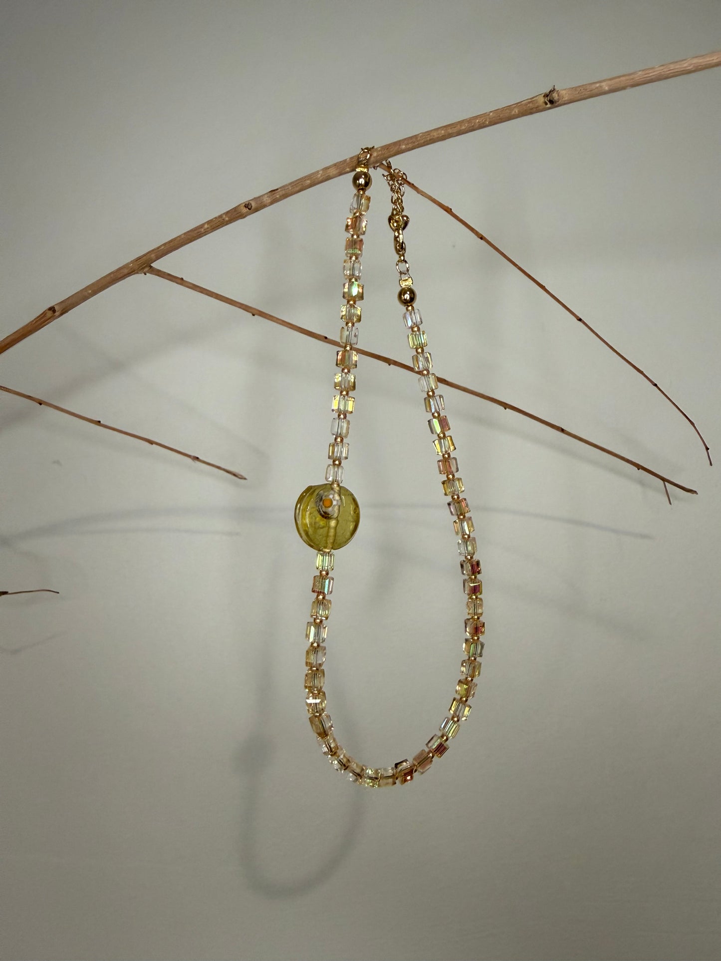 Yellow Stain-glass Necklace