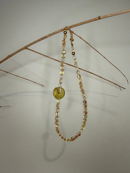 Yellow Stain-glass Necklace
