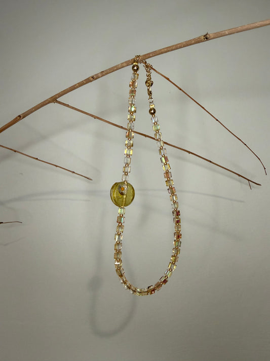 Yellow Stain-glass Necklace