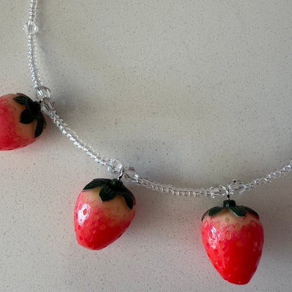 Strawberries In A Pod Necklace