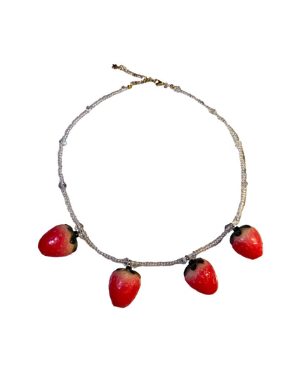 Strawberries In A Pod Necklace