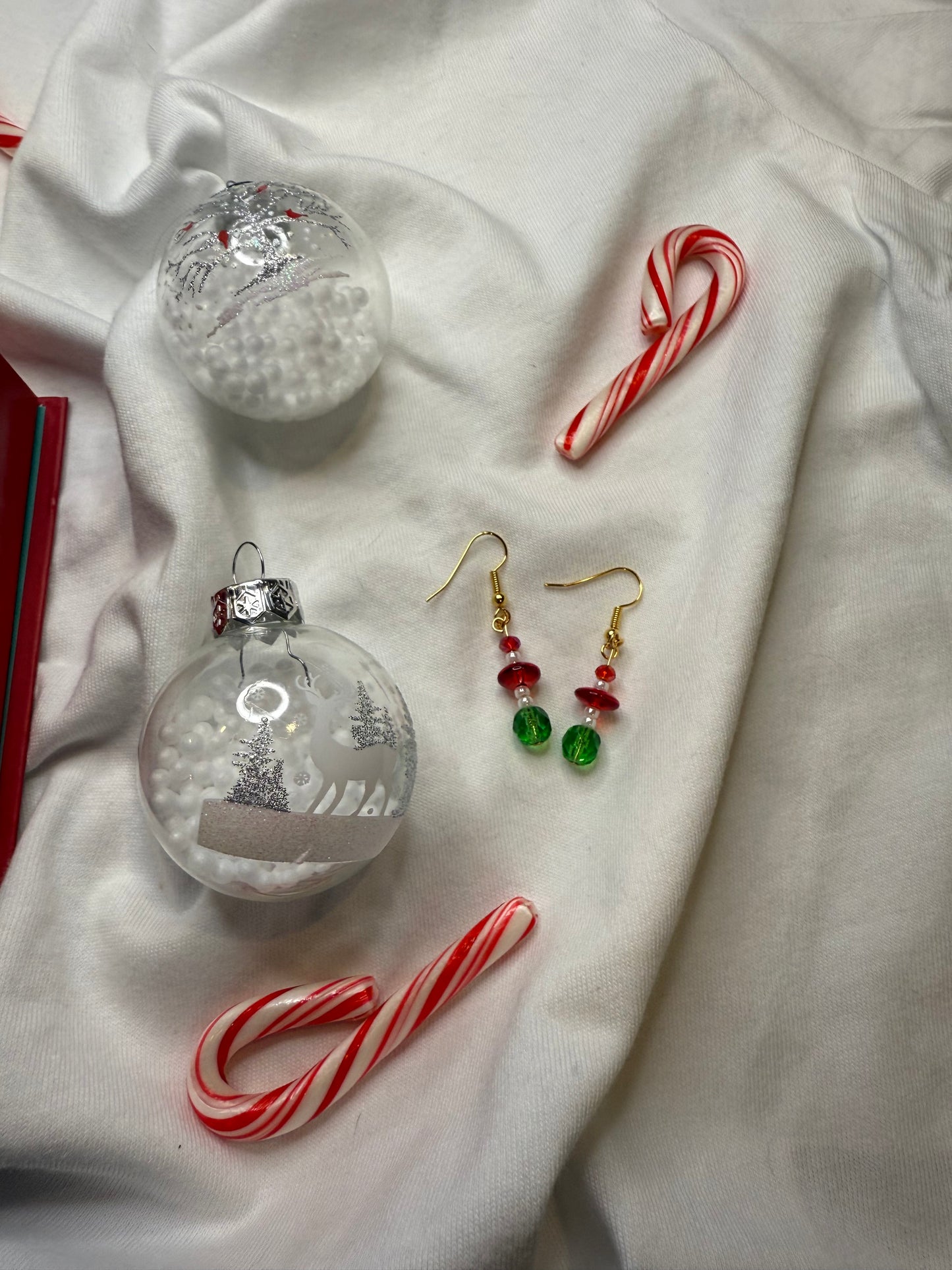 Red White & Green Earrings