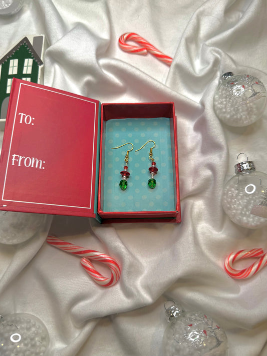 Red White & Green Earrings