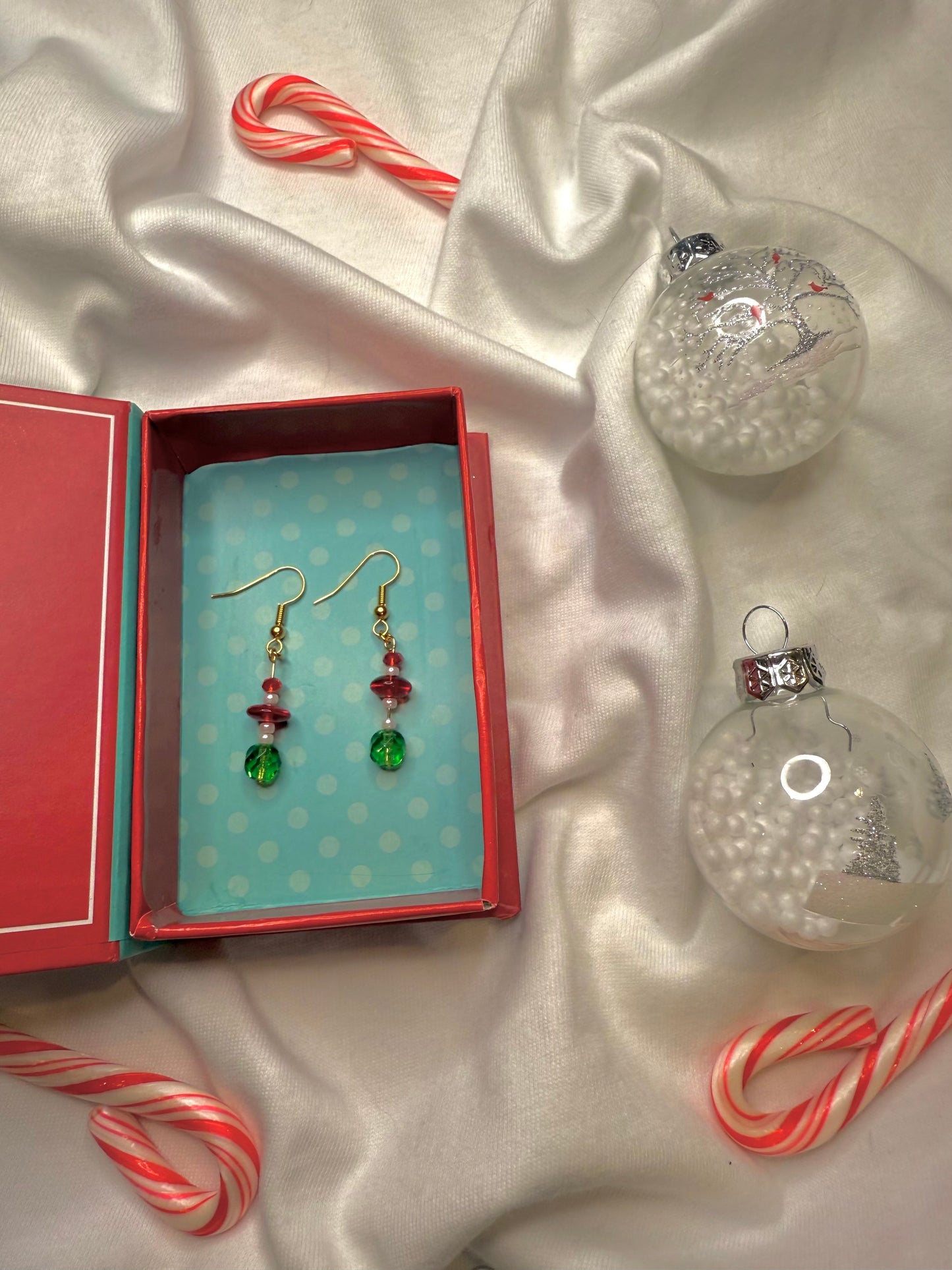 Red White & Green Earrings