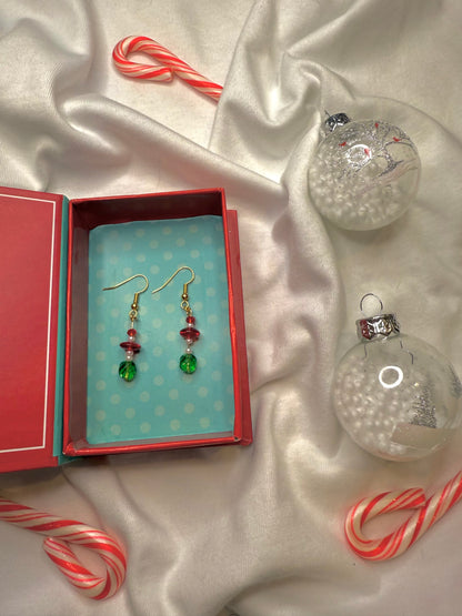 Red White & Green Earrings