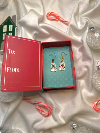 Cat Snowman Earrings