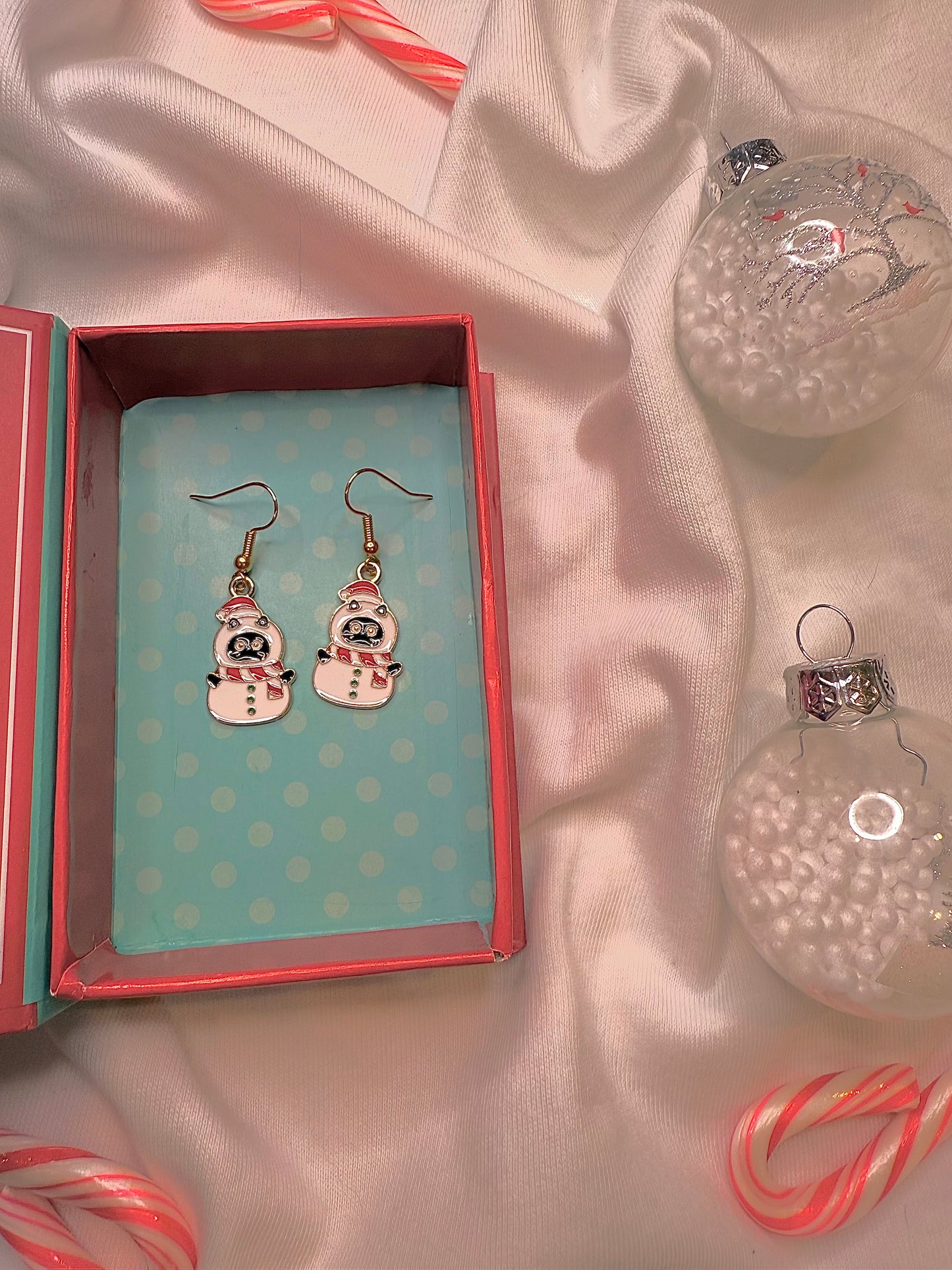 Cat Snowman Earrings