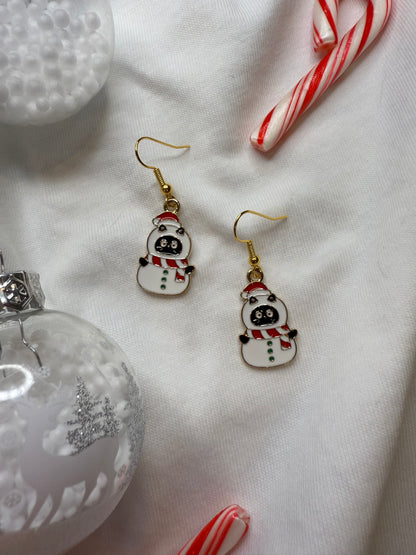 Cat Snowman Earrings