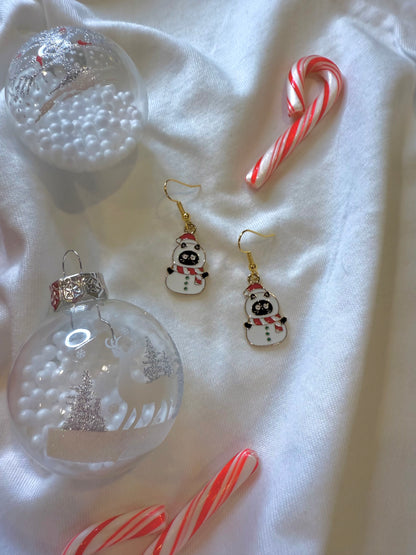 Cat Snowman Earrings
